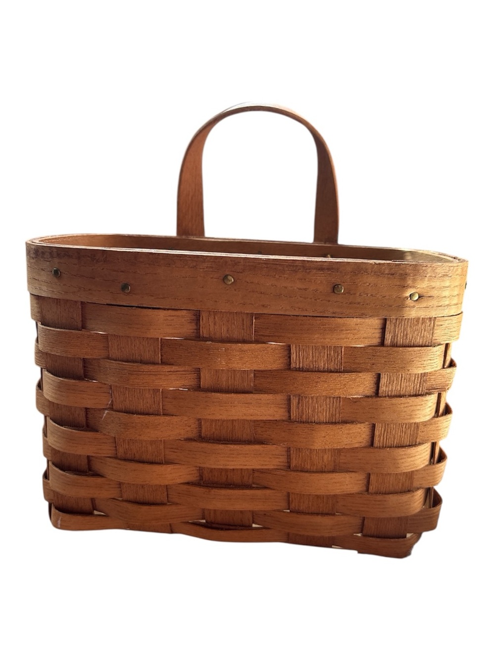 Wood basket. Made by Ashwood Basket Co. 6”x5”x9”